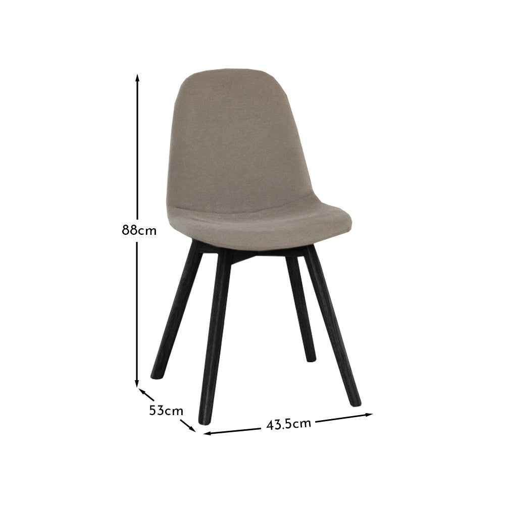 Ellis Soft Beige Dining Chairs with Black Legs Set Of 2 Laura James