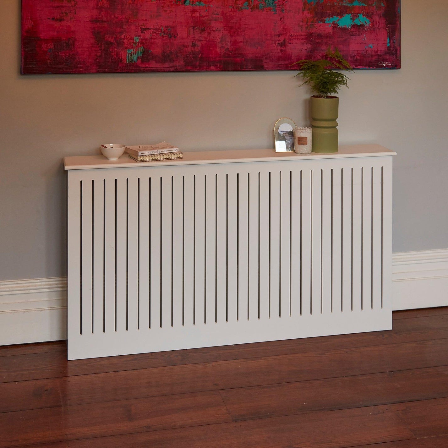 Elspeth Large Radiator Cover in Snow White - Laura James