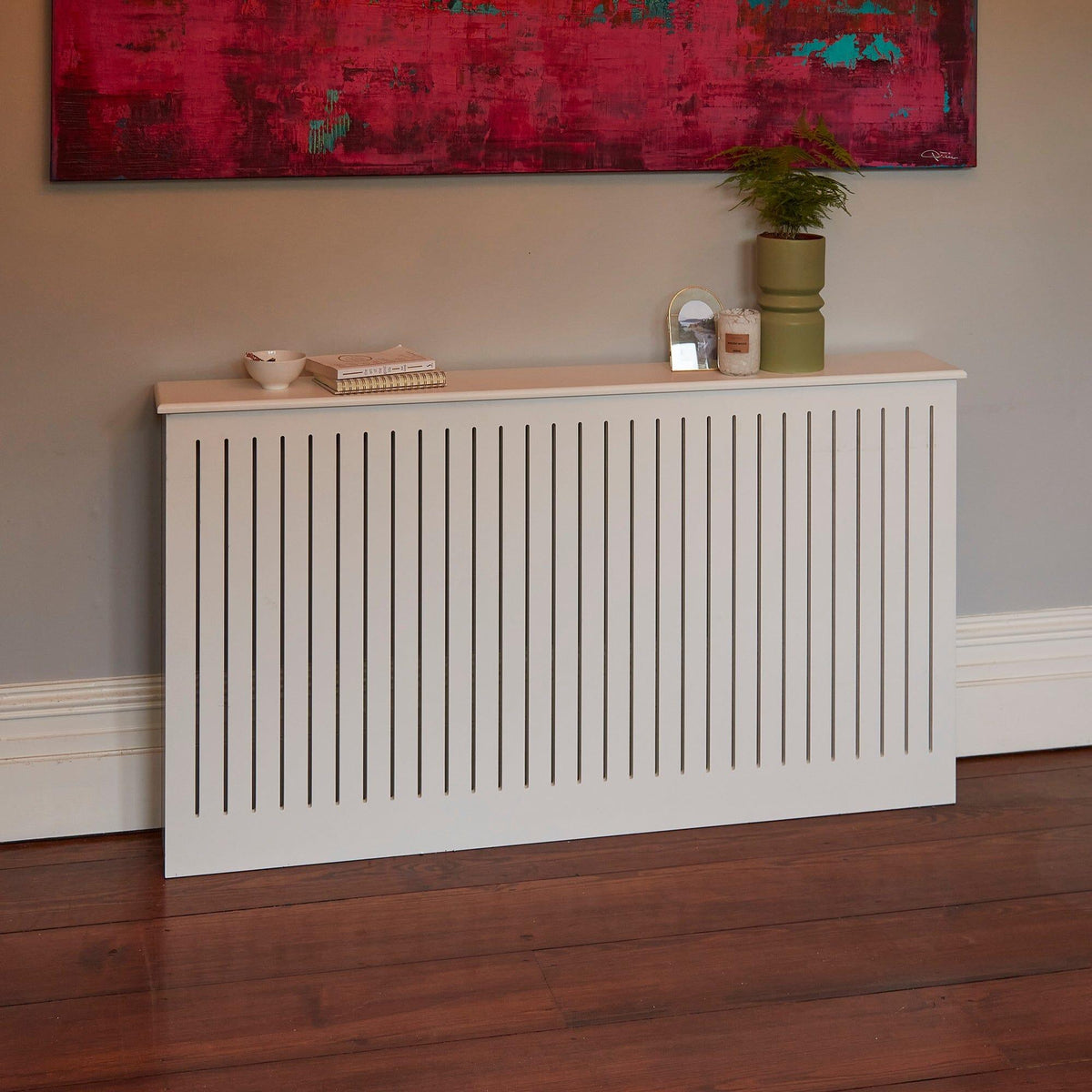 Elspeth Large Radiator Cover in Snow White - Laura James