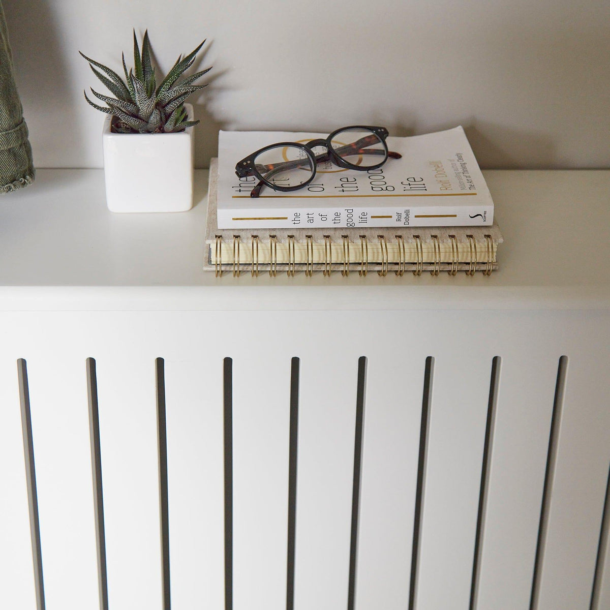 Elspeth Medium Radiator Cover in Snow White - Laura James