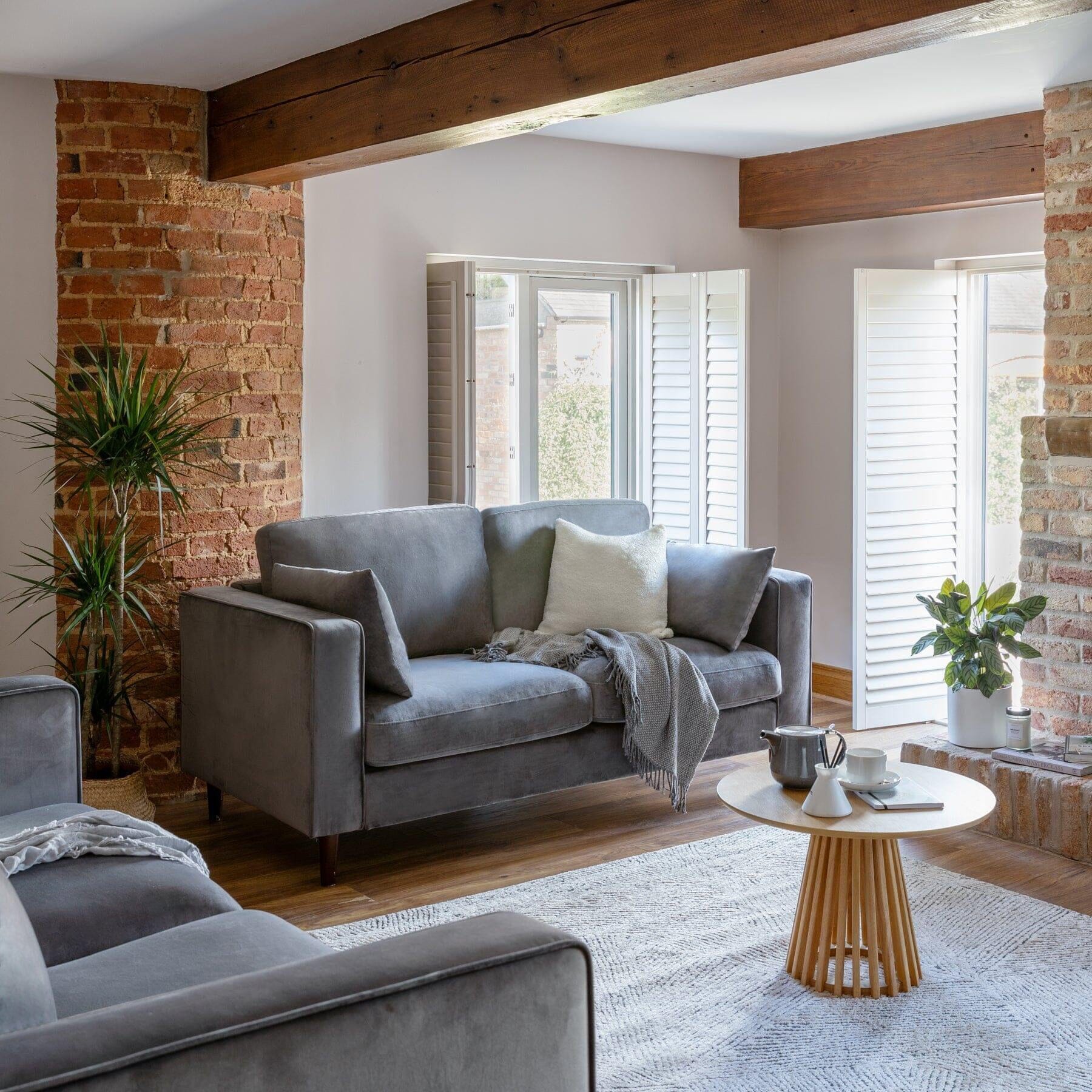 Emily 2 Seater Sofa - Grey Velvet - Laura James 
