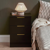 Essie 3 drawer bedside table - black - Laura James