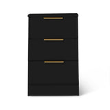 Essie Black 3 Drawer Bedside Table - Laura James