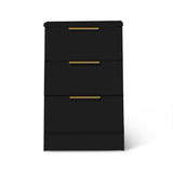 Essie Black 3 Drawer Bedside Table - Laura James