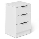 Essie White 3 Drawer Bedside Table - Laura James