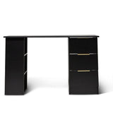 Essie Black Desk with Shelves & 3 Drawers - Laura James