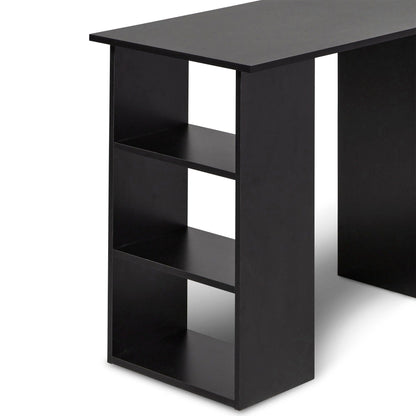 Essie Black Desk with Shelves & 3 Drawers - Laura James