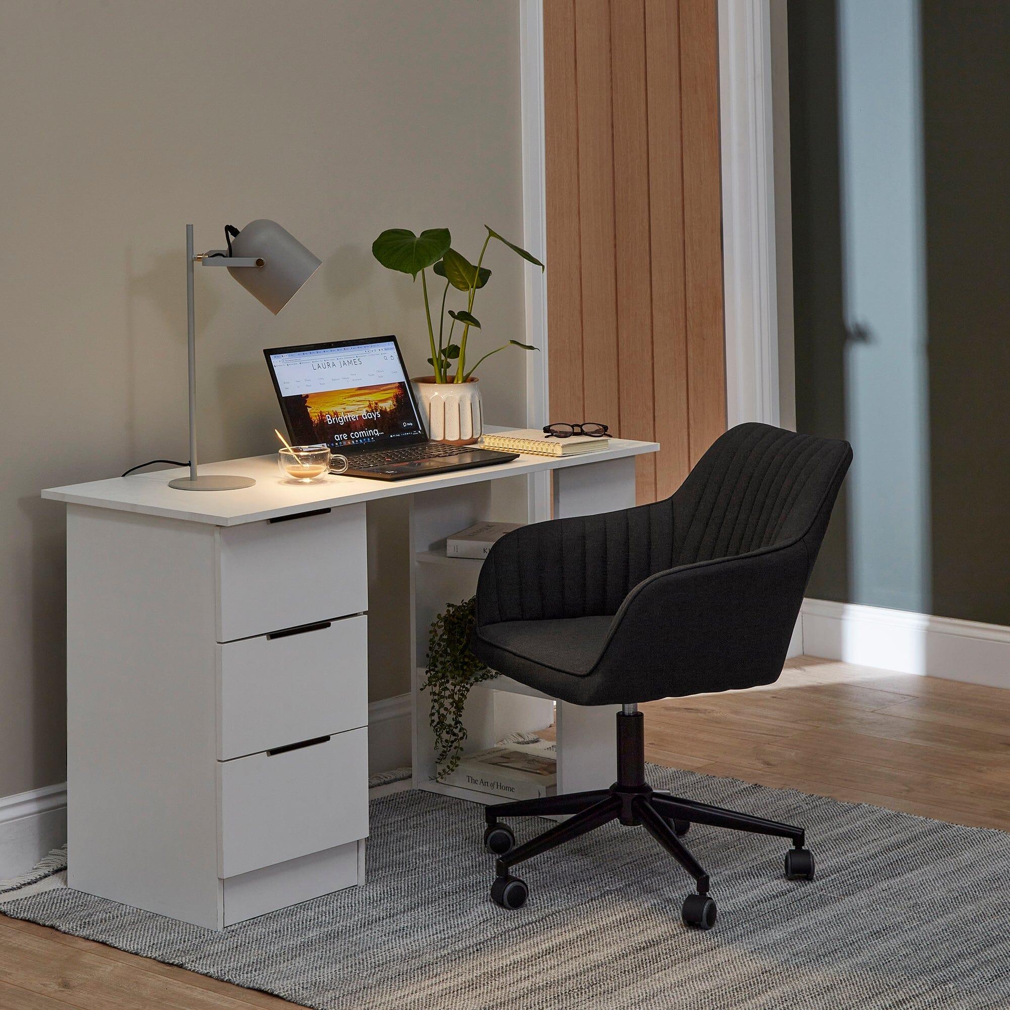 Essie 3 Drawer Desk White Laura James