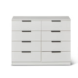 Essie 3 Piece Bedroom Set - 8 Chest of Drawers - Pure White