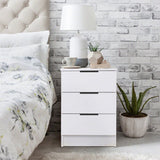 Essie 3 Piece Bedroom Set - 8 Chest of Drawers - Pure White