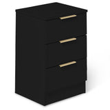 Essie 4 Piece Bedroom Set - 8 Chest of Drawers - Pitch Black