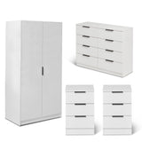 Essie 4 Piece Bedroom Set - 8 Chest of Drawers - Pure White