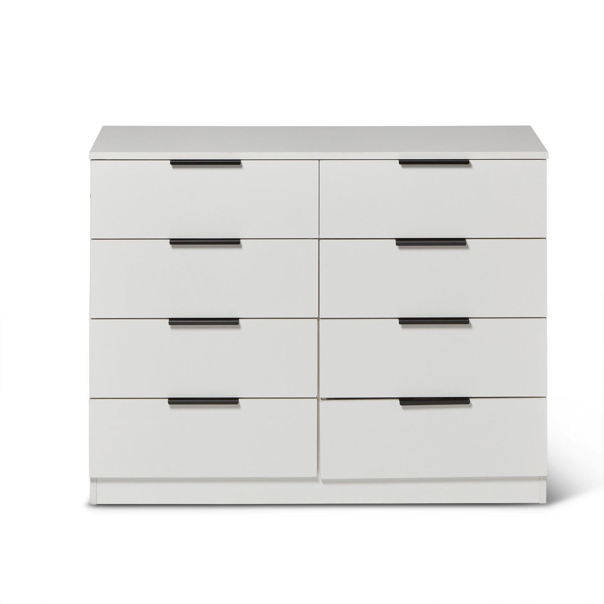 Essie 4 Piece Bedroom Set - 8 Chest of Drawers - Pure White