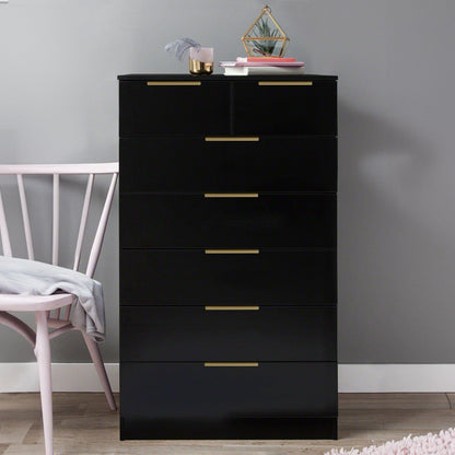 Essie Tall Black Chest of Drawers - Laura James