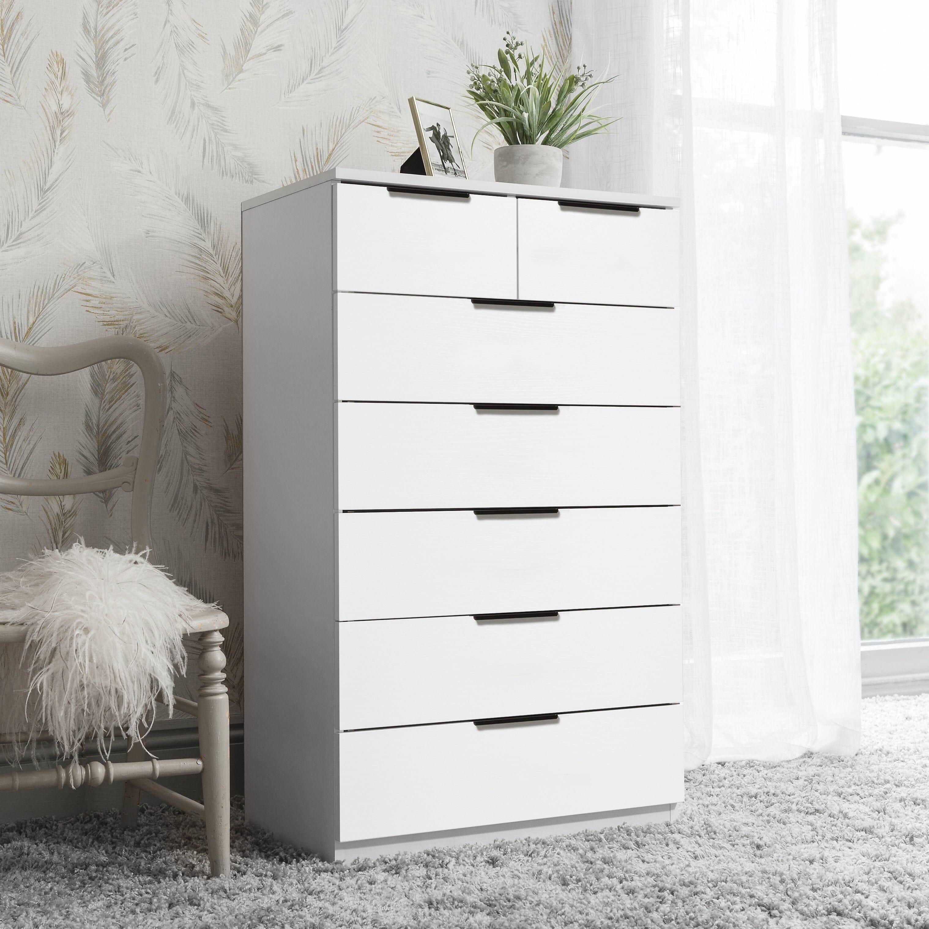 Essie Tall 7 Drawer Chest of Drawers White Laura James