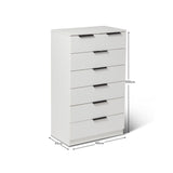 Essie Tall 7 Drawer Chest of Drawers - White