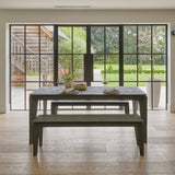 Ethan Rectangular Dining Table with 2 Ethan Dining Benches - Ash Grey Mango Wood - Laura James