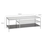 OUTLET - Evelyn Glass Coffee Table - Chrome Legs