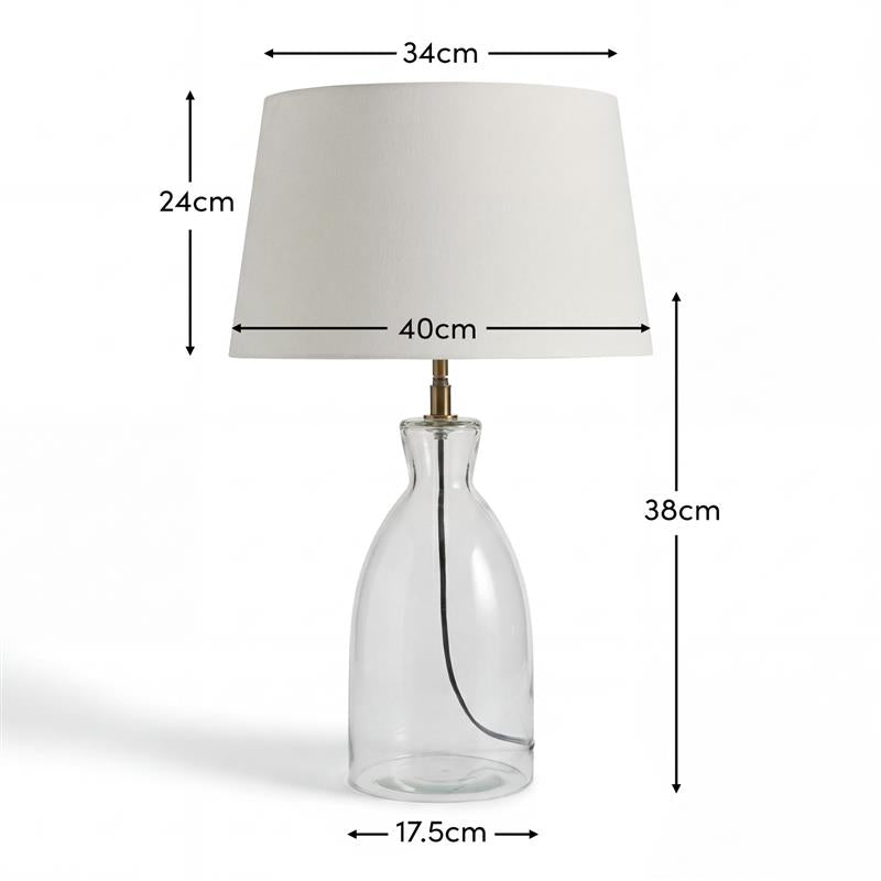Aldsworth 35cm Table Lamp with Coningsby 40cm Cotton Lamp Shade - Snow White - Laura James