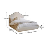Odette Double Ottoman Bed - Ivory - Jet Black Piping - Laura James
