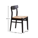 Wooden Woven Chairs Set 2 - Black - Laura James