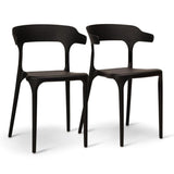 Finn 4 Seater dining set with black chairs - 120cm - pitch black - Laura James
