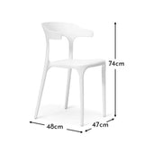 Finn Plastic Garden Chairs - Set of 6 - White - Laura James 