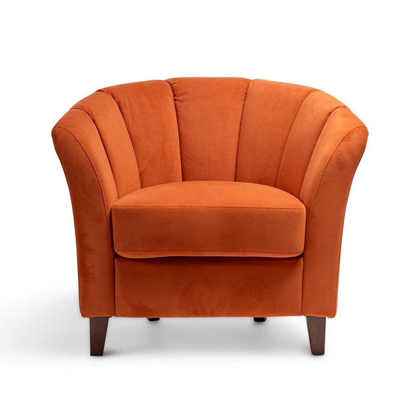 Florence Burnt Orange Armchair with Dark Oak Legs - Laura James