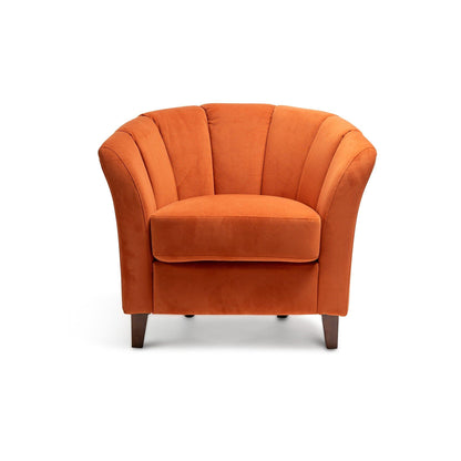 Florence Burnt Orange Armchair with Dark Oak Legs - Laura James