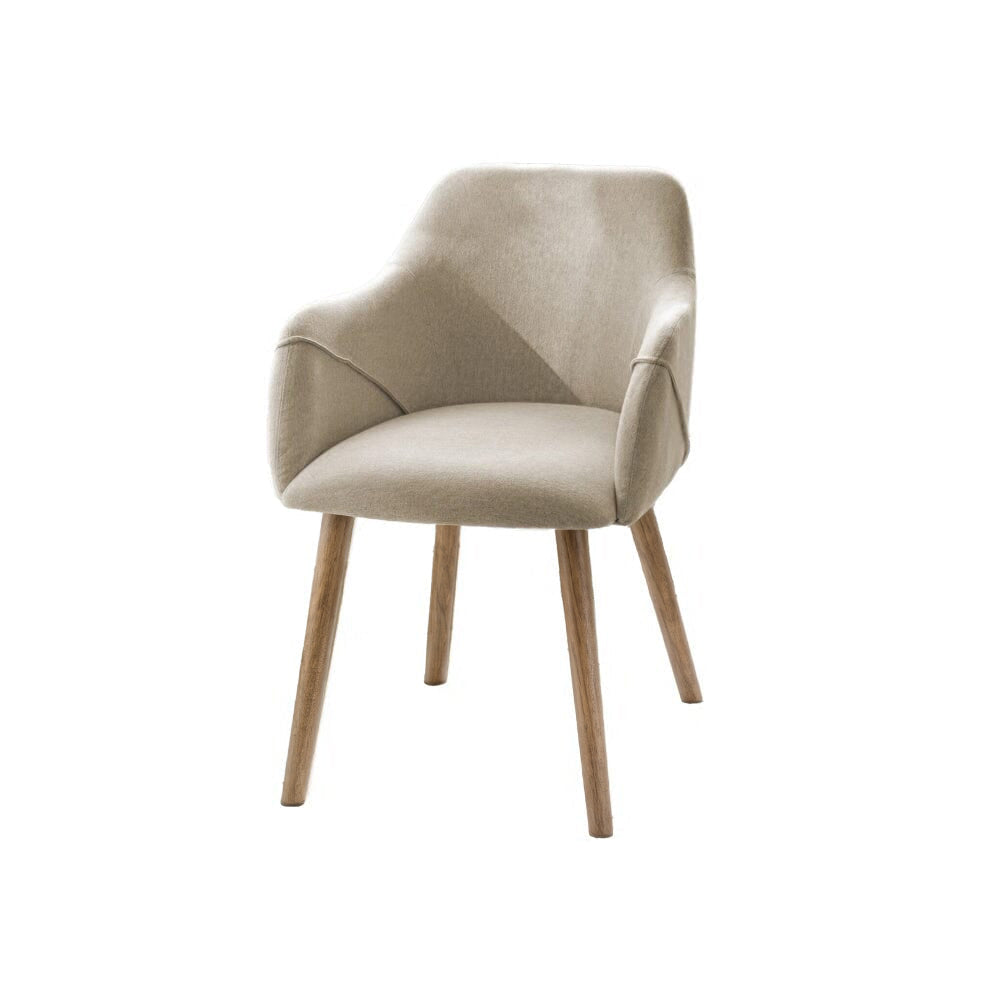 Freya Sand Armchair - Set of 2 - Almond Brown Legs