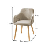 Freya Sand Armchairs - Set of 2 - Pale Oak Legs - Laura James