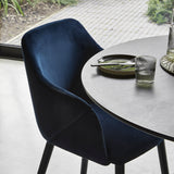 Freya armchairs - set of 2 - blue velvet and black - Laura James