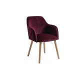 Freya Burgundy Red Armchairs - Set of 2 - Whitewash Legs - Laura James