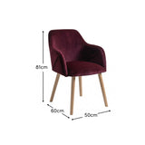 Freya Burgundy Red Armchairs - Set of 2 - Whitewash Legs - Laura James