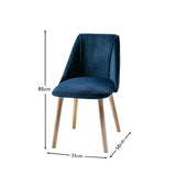 Willow 4 Seater Pale Oak Dining Table Set - Freya Blue Dining Chairs with Pale Oak Legs - Laura James