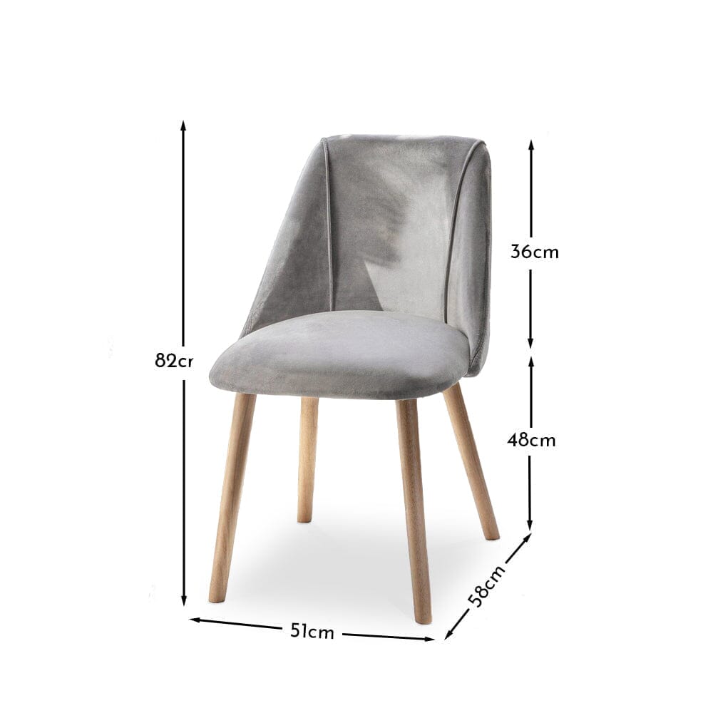 Freya Grey Dining Chairs with Whitewash Oak Wood Legs - Laura James