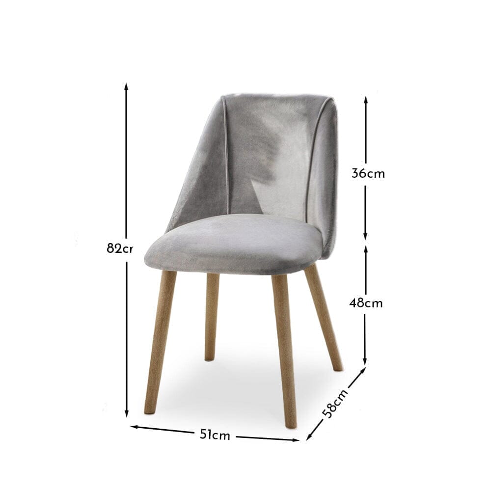 Freya Mist Grey Dining Chairs - Set of 2 - Chalked Mangowood Legs ...