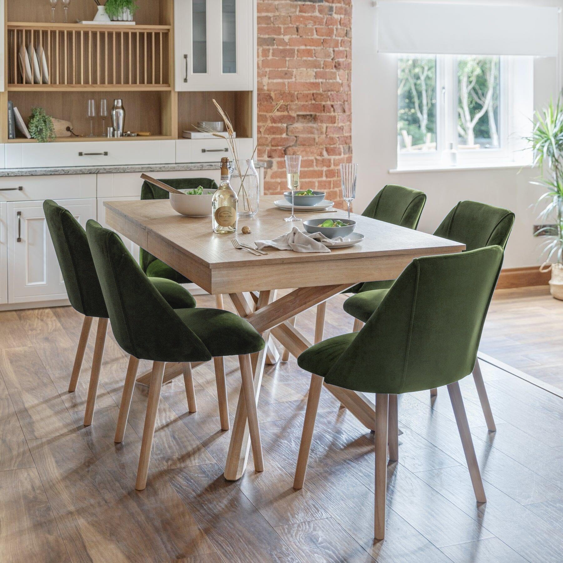 Green velvet dining chairs set of 2 hotsell