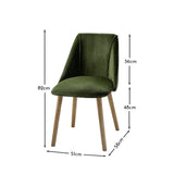 Freya Fern Green Dining Chairs - Set of 2 - Chalked Mango Wood Legs - Laura James 