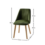Freya Fern Green Dining Chairs - Set of 2 - Pale Oak Legs - Laura James