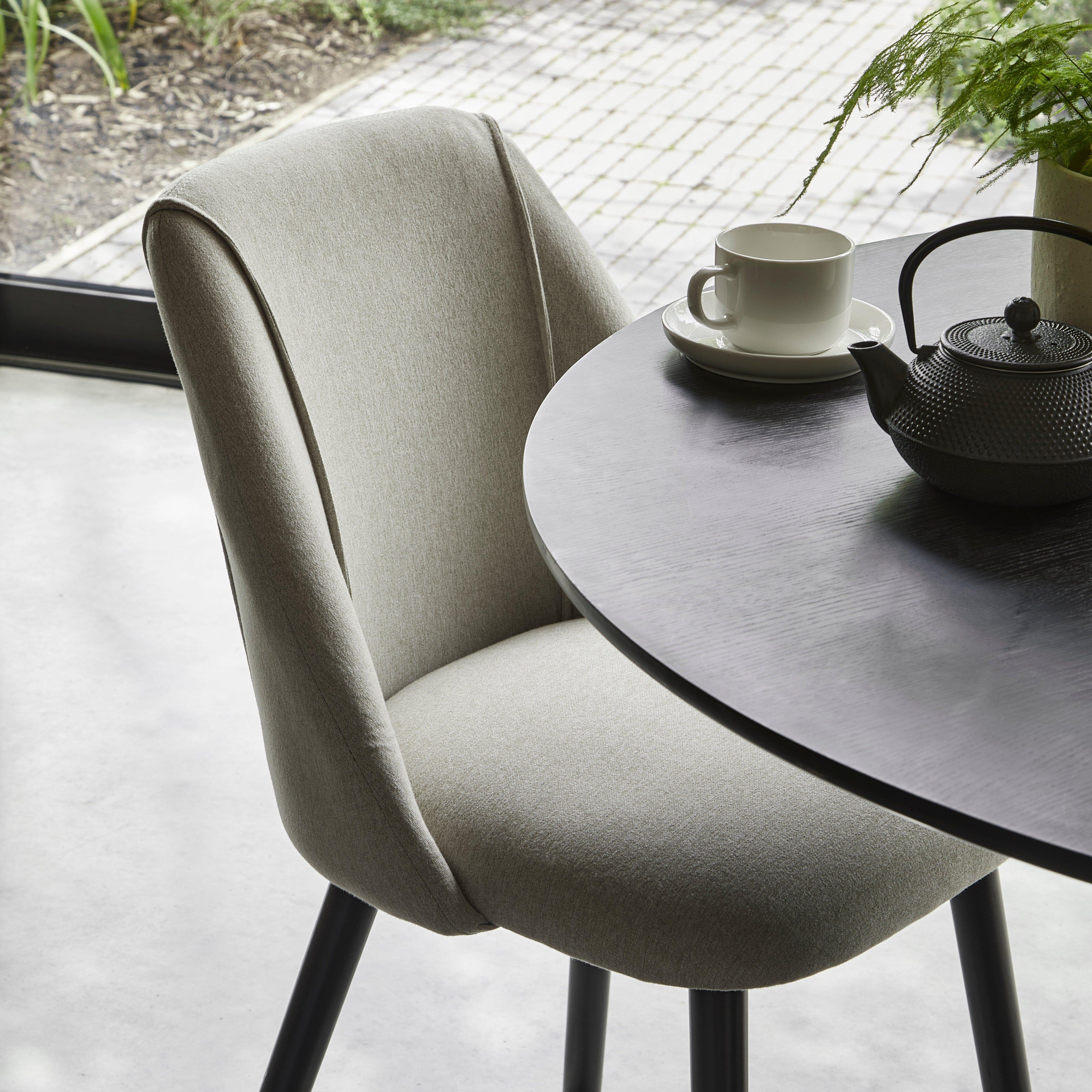 Freya Oatmeal Dining Chairs with Black Legs - Laura James