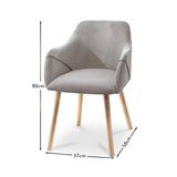 Freya Fossil Armchairs - Set of 2 - Whitewash Oak Legs - Laura James 