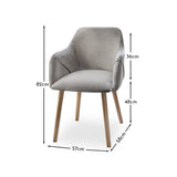 Amelia Whitewash Dining Table Set - 6 Seater - Freya Grey Carver Chairs - Whitewash Oak Legs