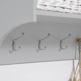 Fyfield Coat Hooks with Shelf & Storage Baskets - Grey - Laura James