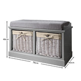 Fyfield 2 Seater Hallway Storage Bench with Storage - Grey