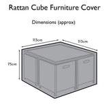 Outdoor Rattan Furniture Cover for 8 Seater Cube Dining Set - Laura James