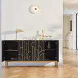 Gatsby Large 4 Door Sideboard – Noir Black - Laura James 
