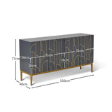 Gatsby Large 4 Door Sideboard - Smoke Grey