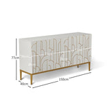 Gatsby White and Gold 4 Door Sideboard - Laura James

