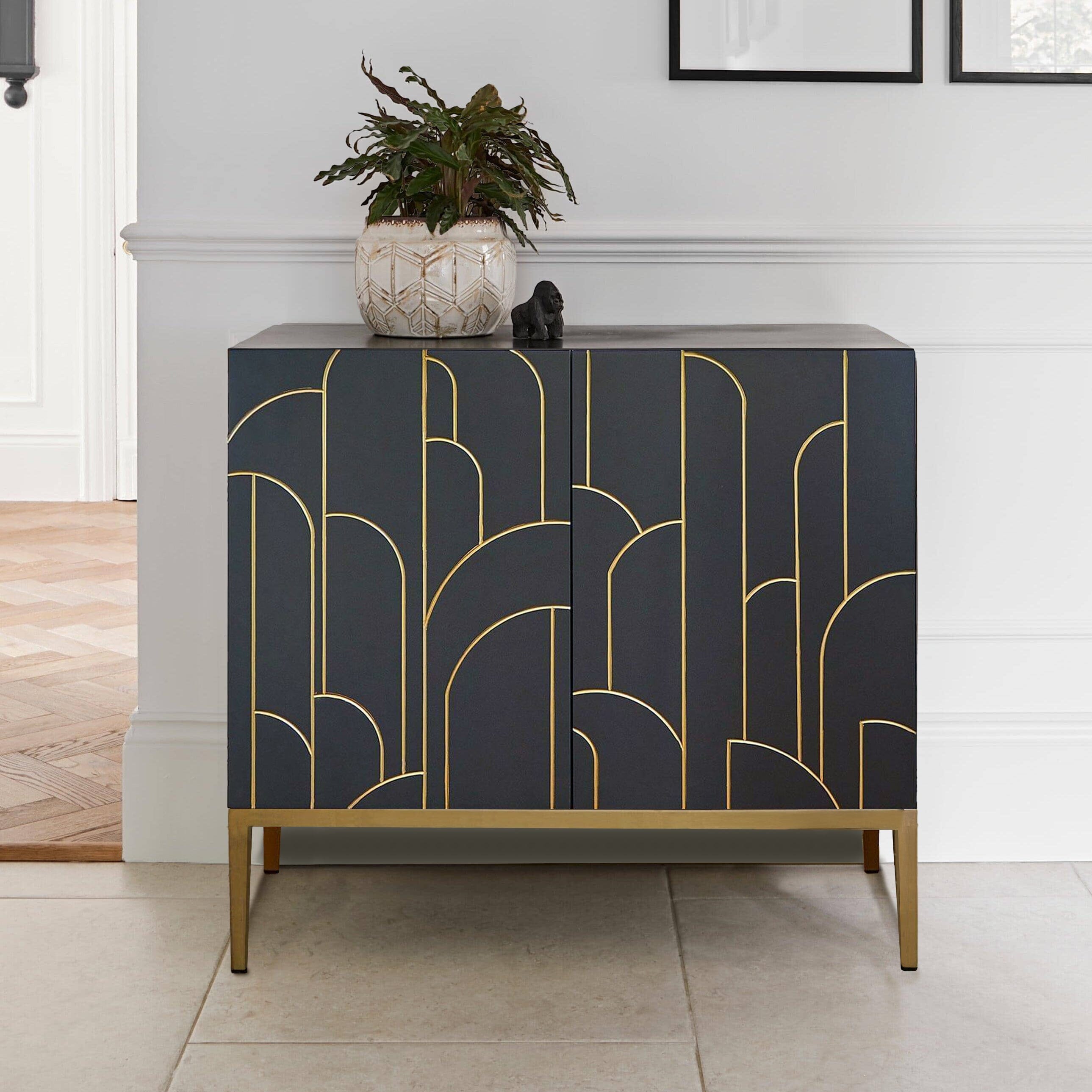 Gatsby Grey and Gold 2 Door Sideboard – Laura James